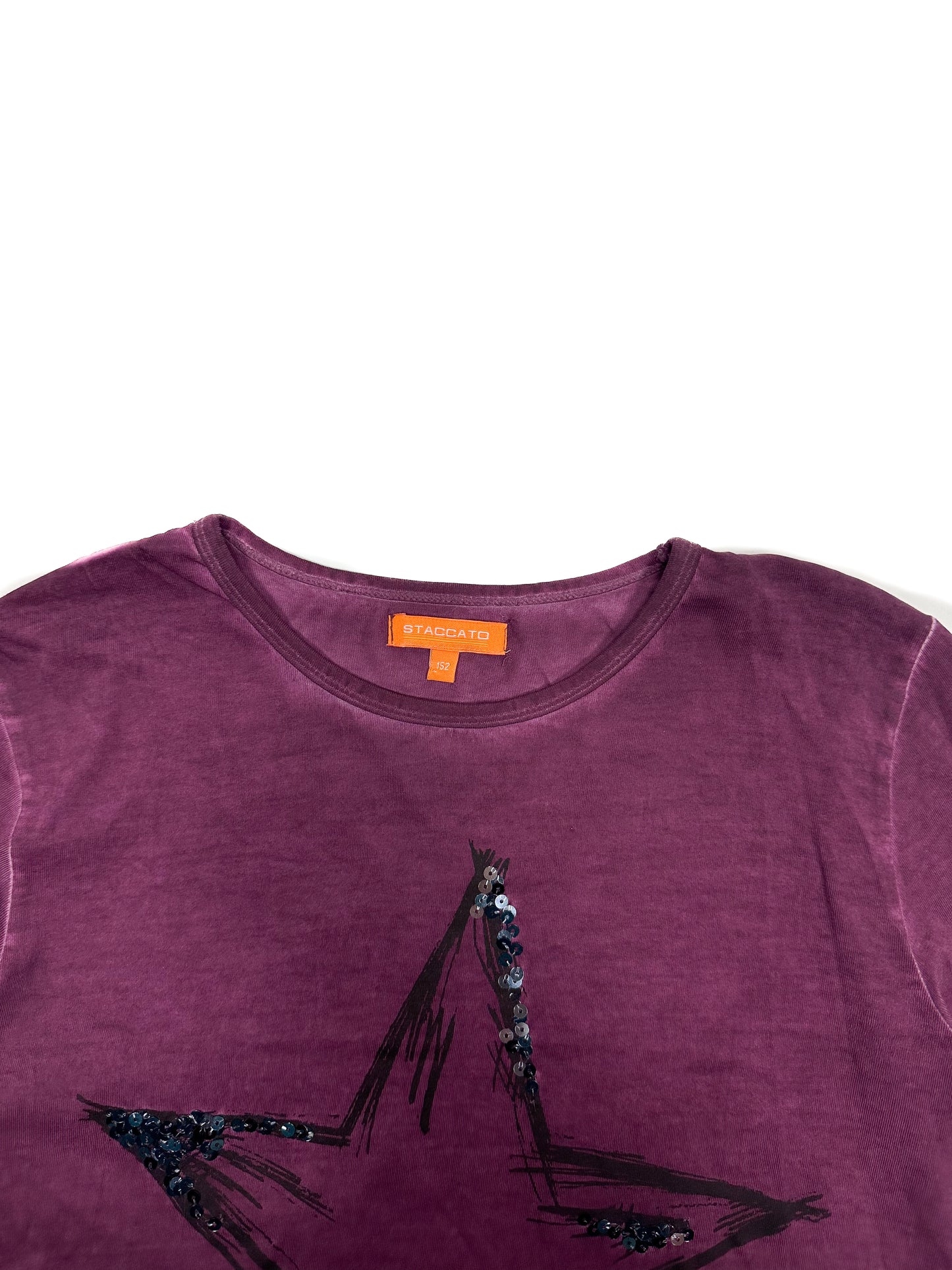 Purple Vintage Sequin Star Long Sleeves Shirt