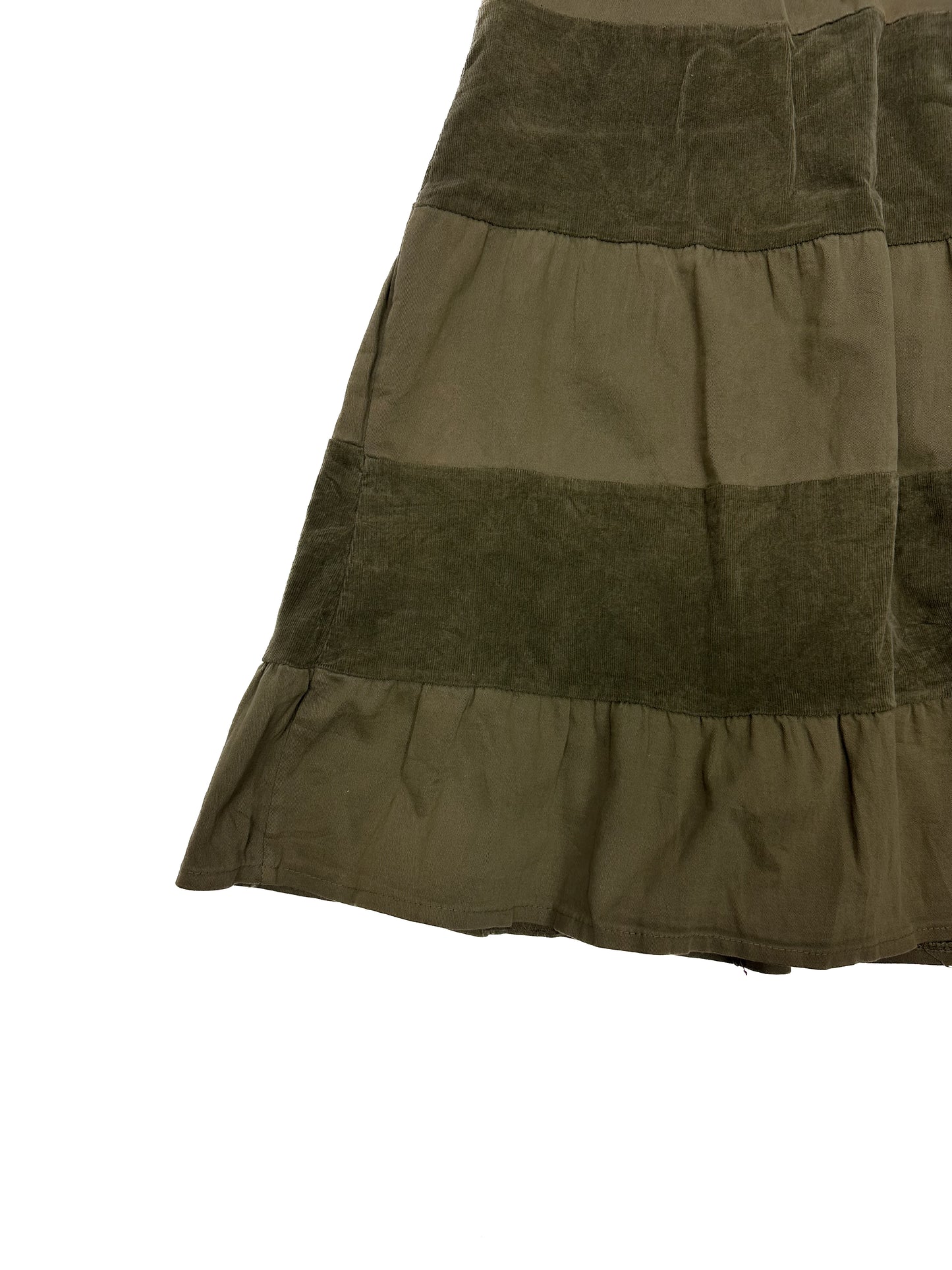 Multi Fabric Green Skirt