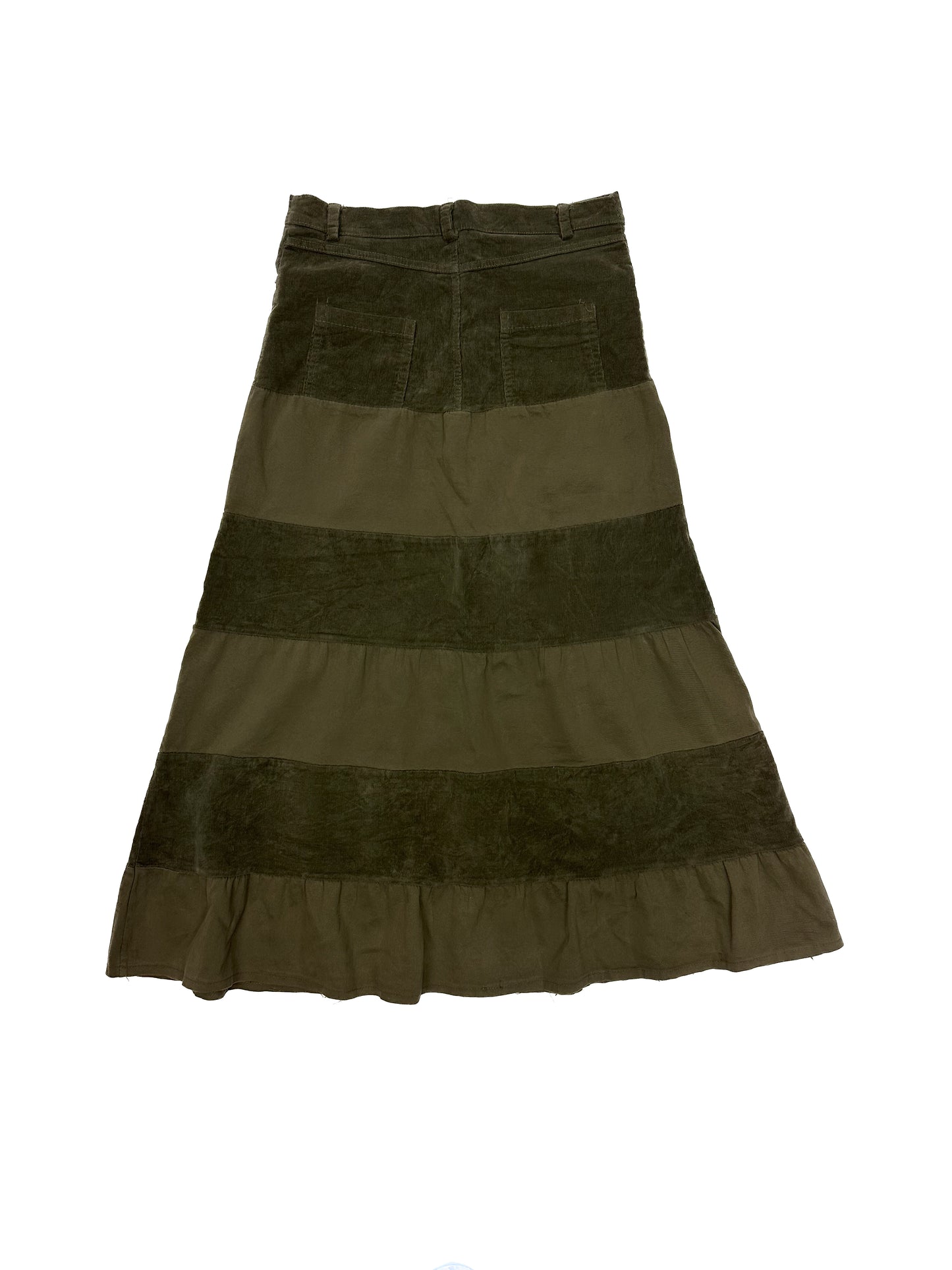 Multi Fabric Green Skirt