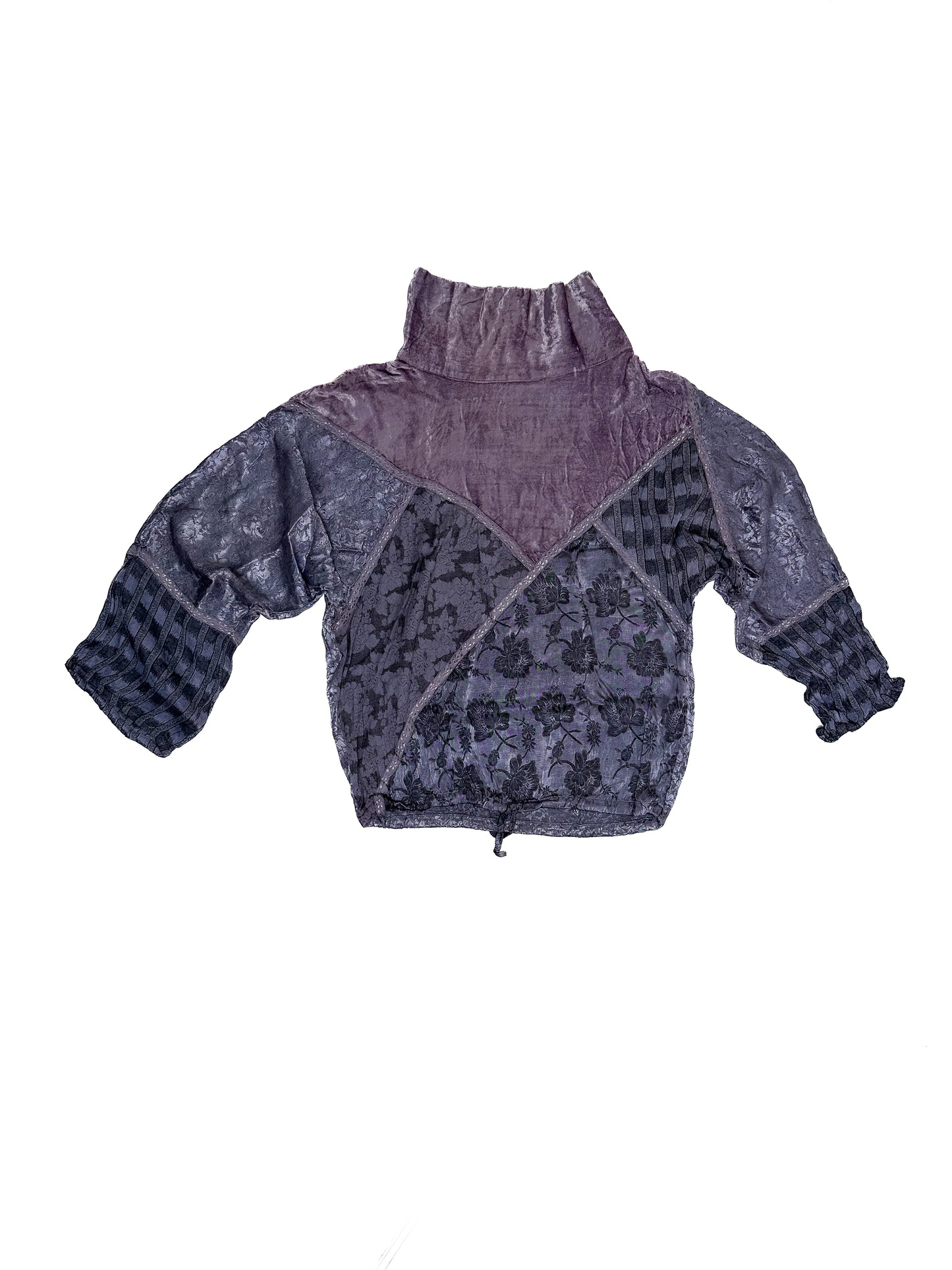 Multi Color Multi Fabric Purple Top