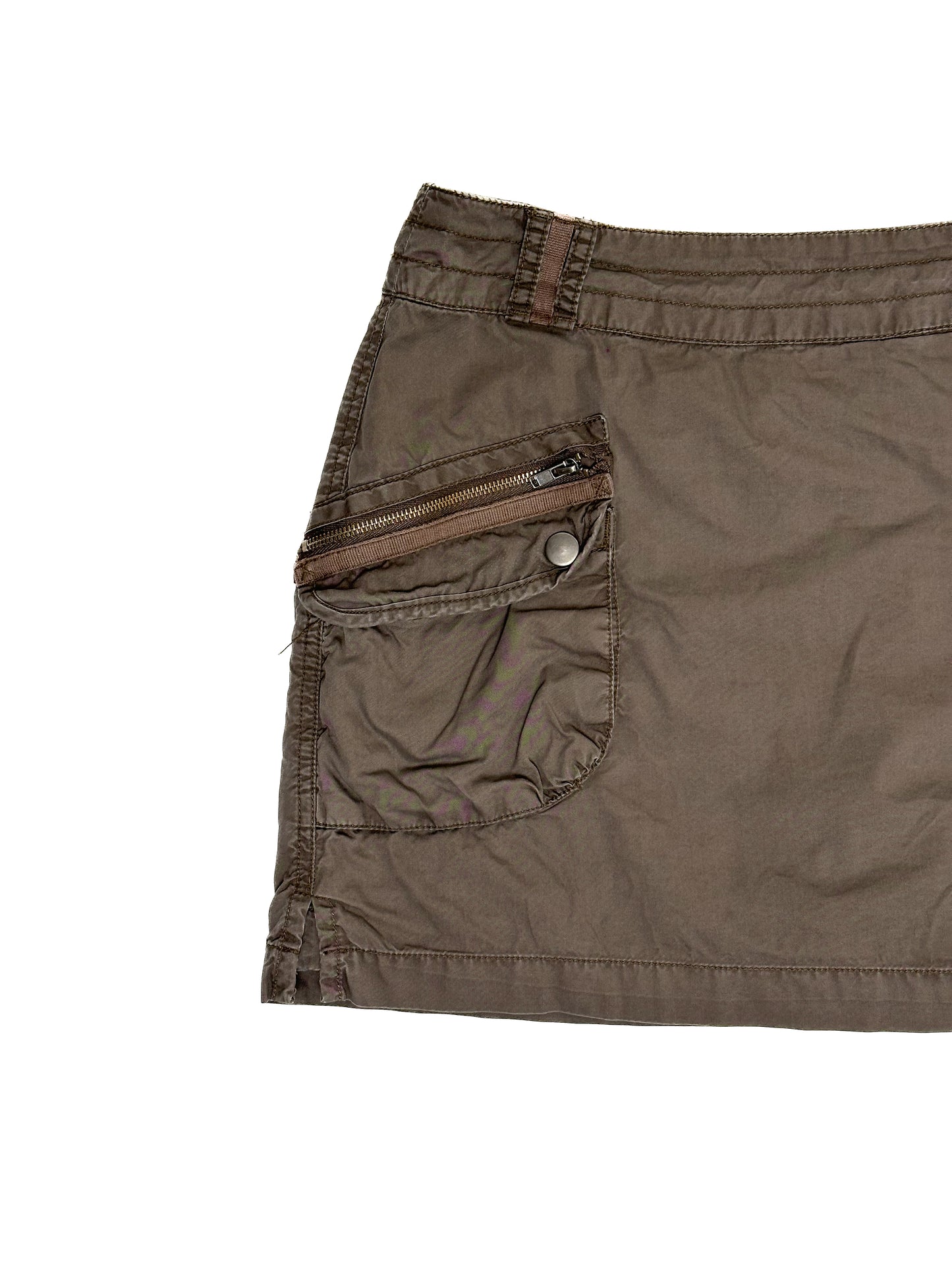 Mini Brown Utility Skirt